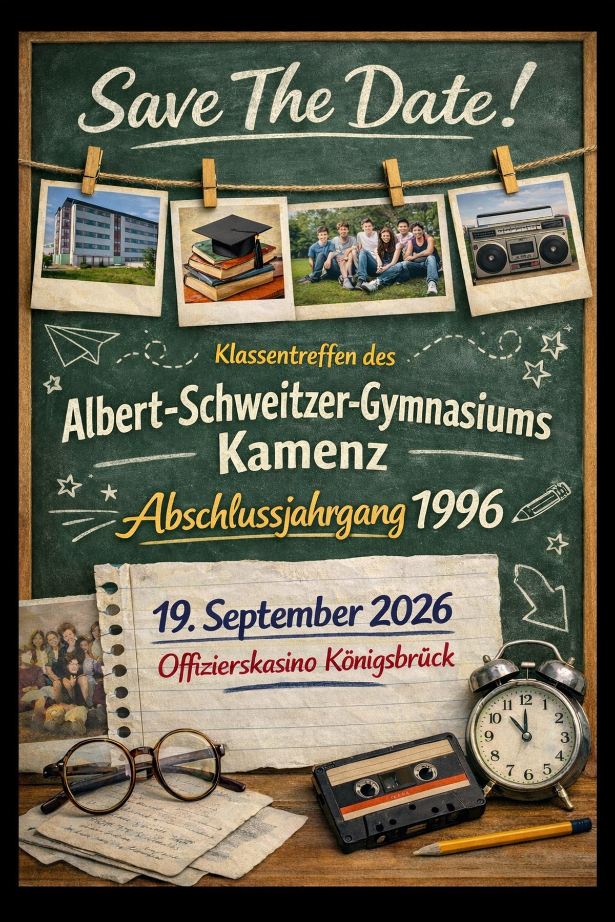 Save The Date – Klassentreffen Abschlussklasse 1996